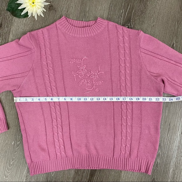 Vintage 90s Mauve Pink Habrand! Crewneck Sweater - Picture 9 of 10